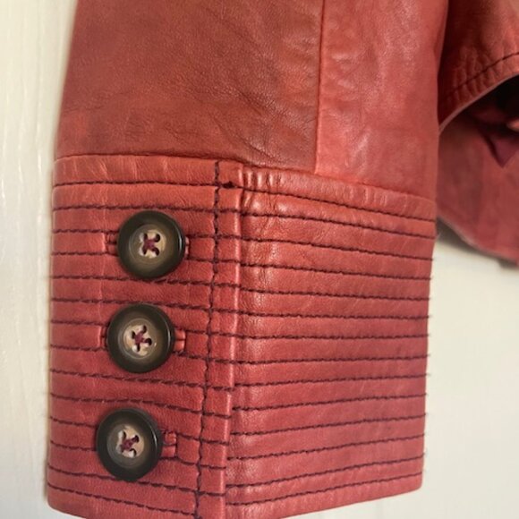 Lucky Brand Red Lamb Leather Jacket – Women’s S - Picture 4 of 8